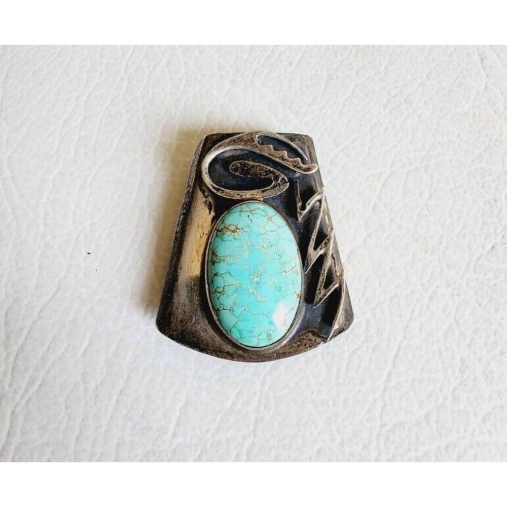 Native American Navajo Blue Laminar Sterling Silver Collar  "Bolo Tie"